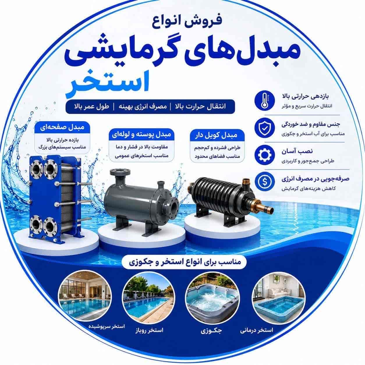 مبدل های گرمایشی استخر